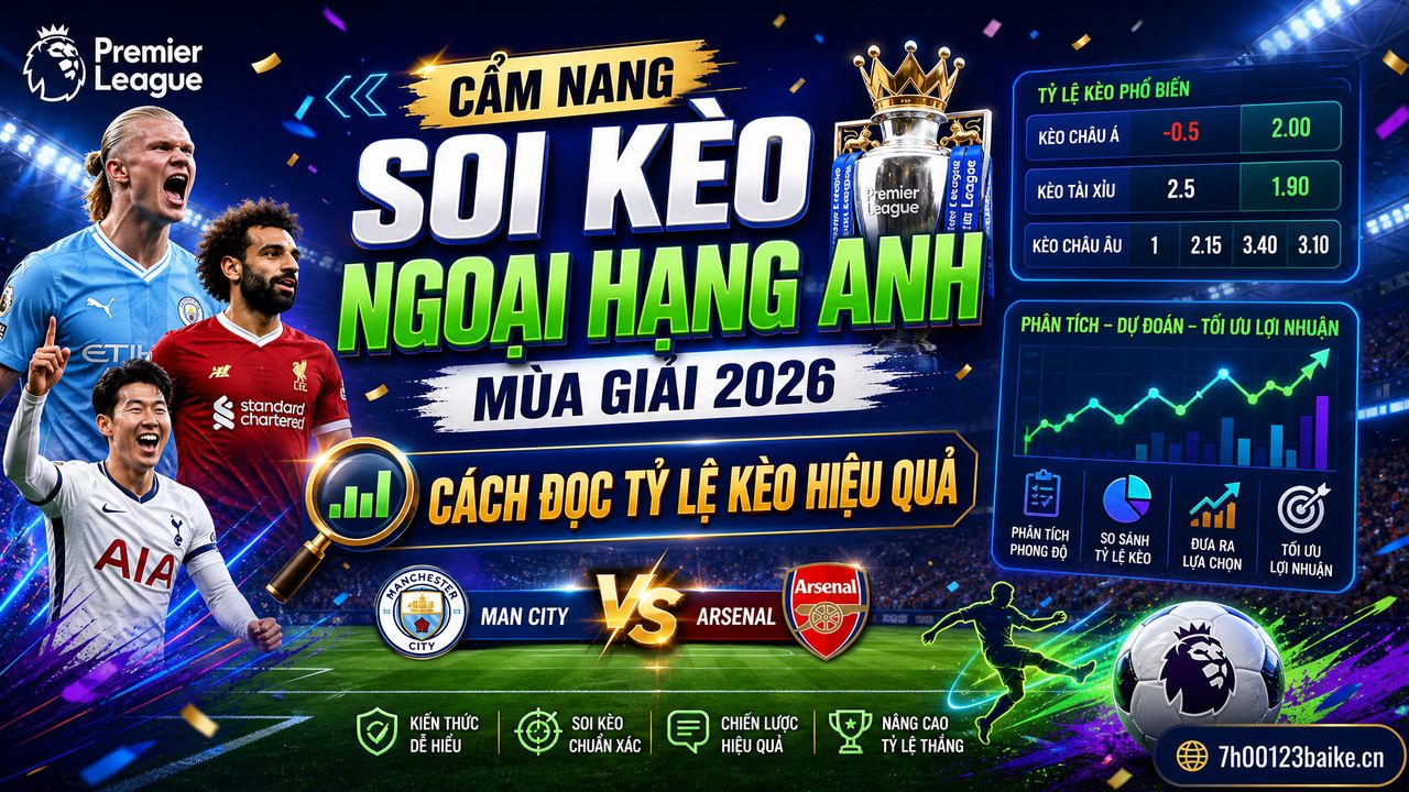 Cẩm nang soi kèo Ngoại hạng Anh mùa giải 2026: Cách đọc tỷ lệ kèo hiệu quả